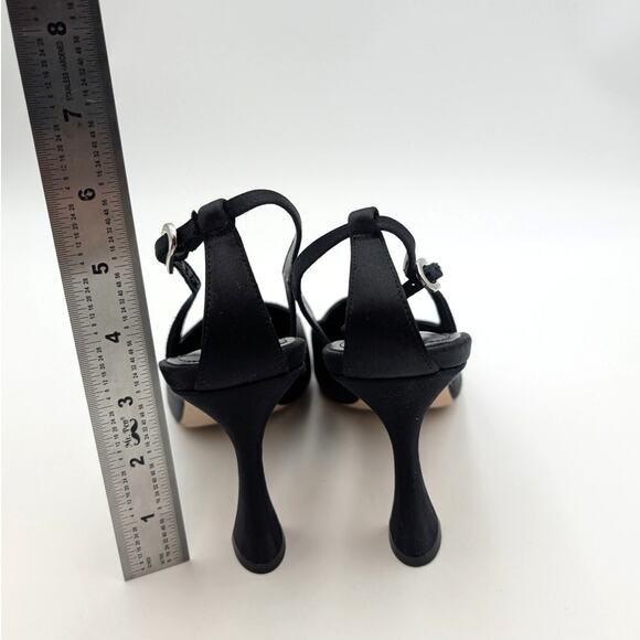 Dee Ocleppo Austin Pointed Toe Heels Pump Women's Black Satin Size US7 EU38 - Picture 4 of 11